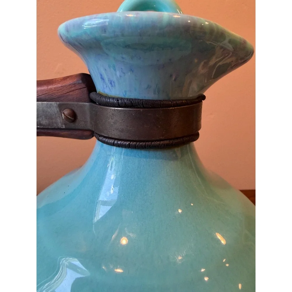 Vintage Gladding McBean El Patio Glacial Blue Drip Glaze Coffee Carafe
